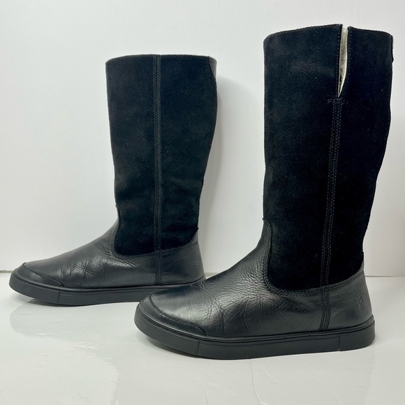 Frye ‘Gemma’ Shearling Lined Leather/Suede Tall Boots - Picture 7 of 11